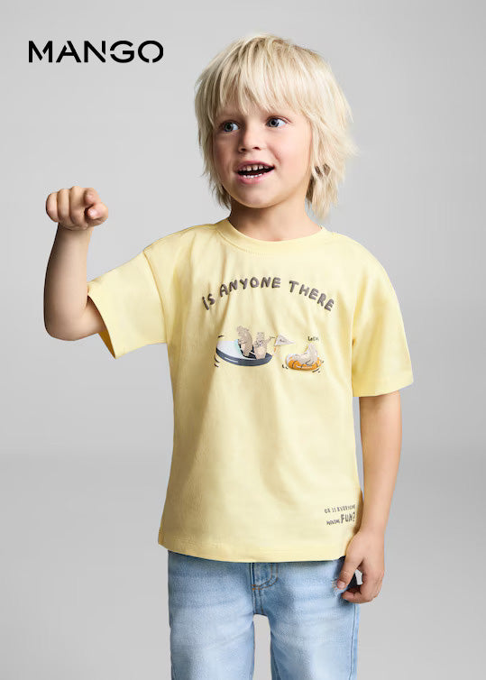 MANGO New Now Cotton t-shirt with printed drawing