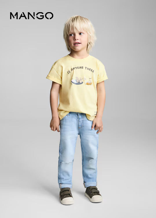 MANGO New Now Cotton t-shirt with printed drawing