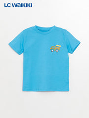 LC Waikiki Green Crew Neck Short Sleeve Printed Baby Boy T-Shirt 2-Pack