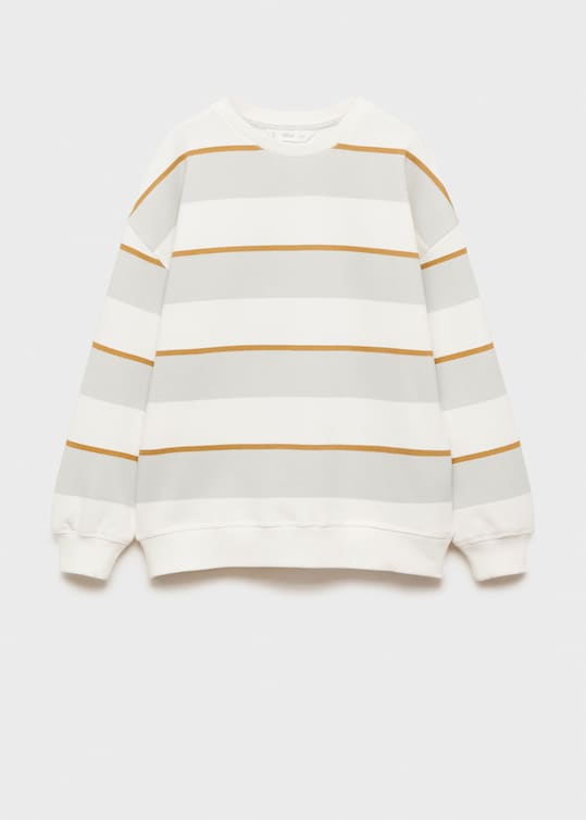 MANGO Striped cotton-blend sweatshirt