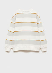 MANGO Striped cotton-blend sweatshirt