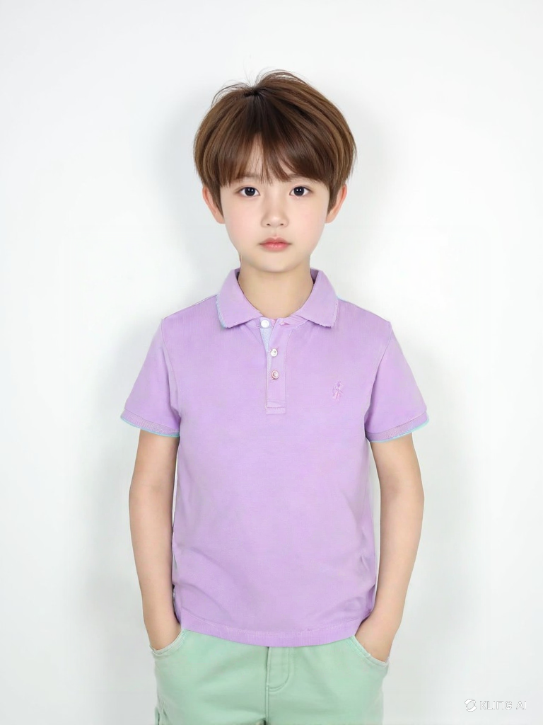 M&S Palm Tree Motif Lilac Polo Shirt