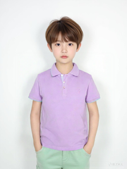 M&S Palm Tree Motif Lilac Polo Shirt