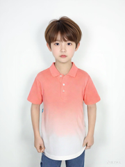 Nutmeg Peach-Coloured Dyed Polo Collar T-shirt