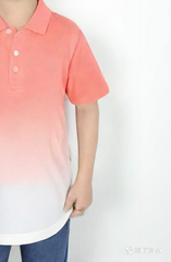 Nutmeg Peach-Coloured Dyed Polo Collar T-shirt