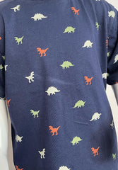 Prenatal Dinosaur T-Rex Print Pocket Patch T-Shirt
