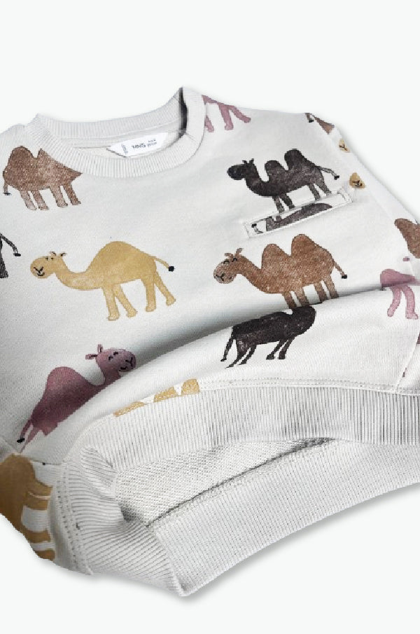 MANGO 2-piece Camel Sweatshirt Set